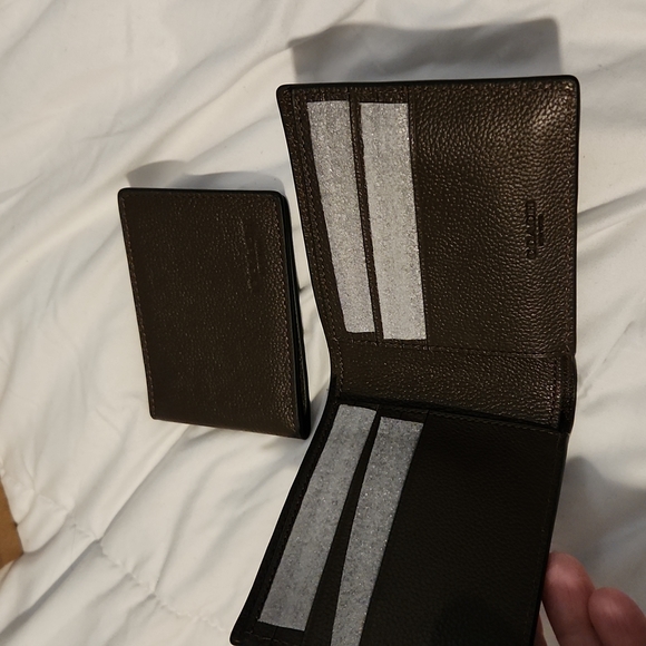 NEW Coach mens wallet with removable id wallet Mahogany dark brown - Picture 4 of 6